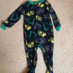 Fleece zip up footed pajamas
